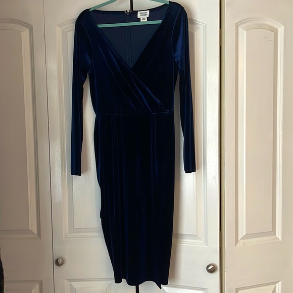 Unique Vintage Velvet Long Sleeve Dress - Picture 4 of 8